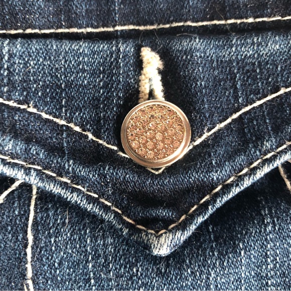 True Religion Becky Womens Black Swarovski Crystal Jeans Size 30 Beautiful. - Picture 4 of 12